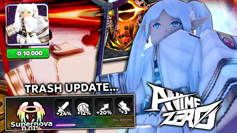 Anime Zero character-guide recording cover showing an elf-like character and a Supernova trait panel.