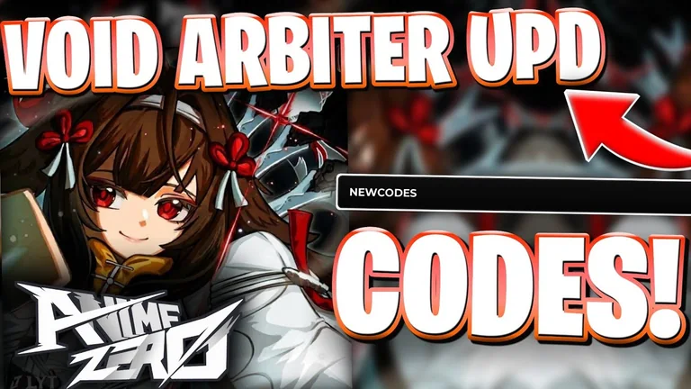Anime Zero creator cover with Void Arbiter update artwork and a Codes label.