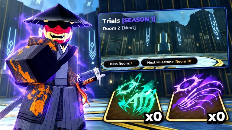 Anime Zero Update 3 overview cover showing a Trials Season 1 room panel beside a player character.